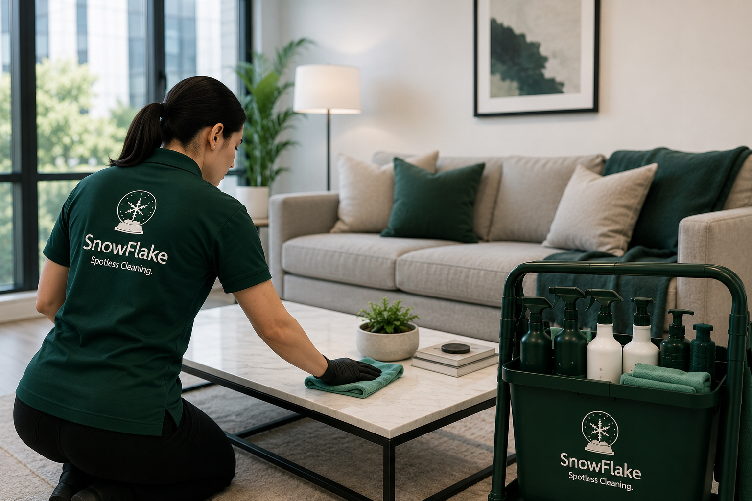 SnowFlake team cleaning a home